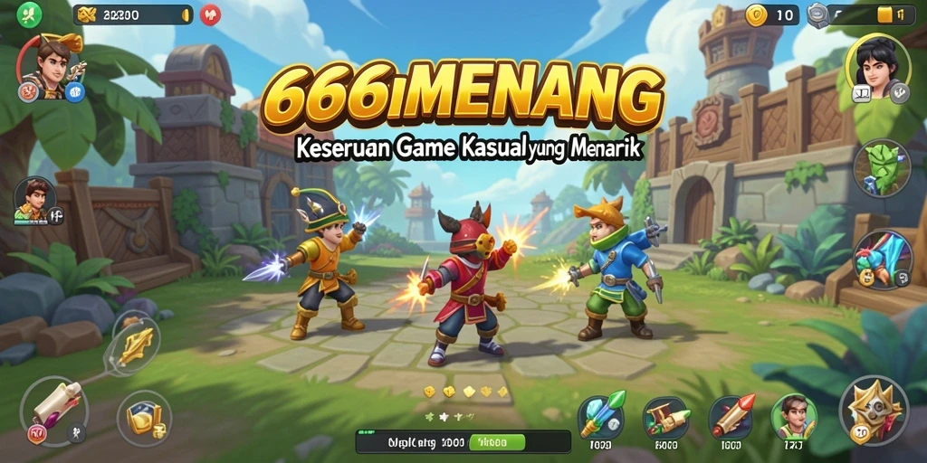Tampilan gameplay 666MENANG yang penuh warna dan seru.