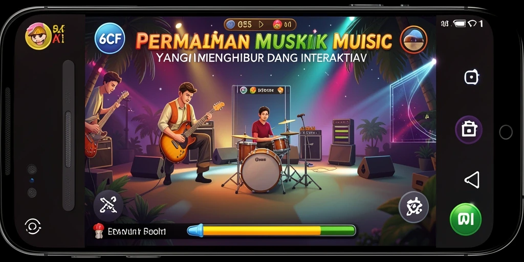 Screenshot gameplay 6CF menunjukkan momen seru saat bermain musik.