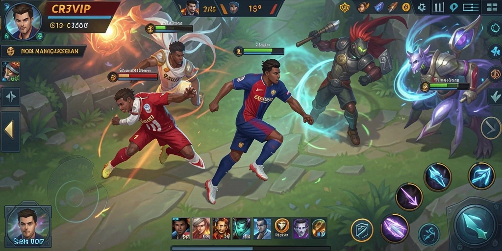 Screenshot gameplay CR7VIP menampilkan aksi MOBA yang mendebarkan.