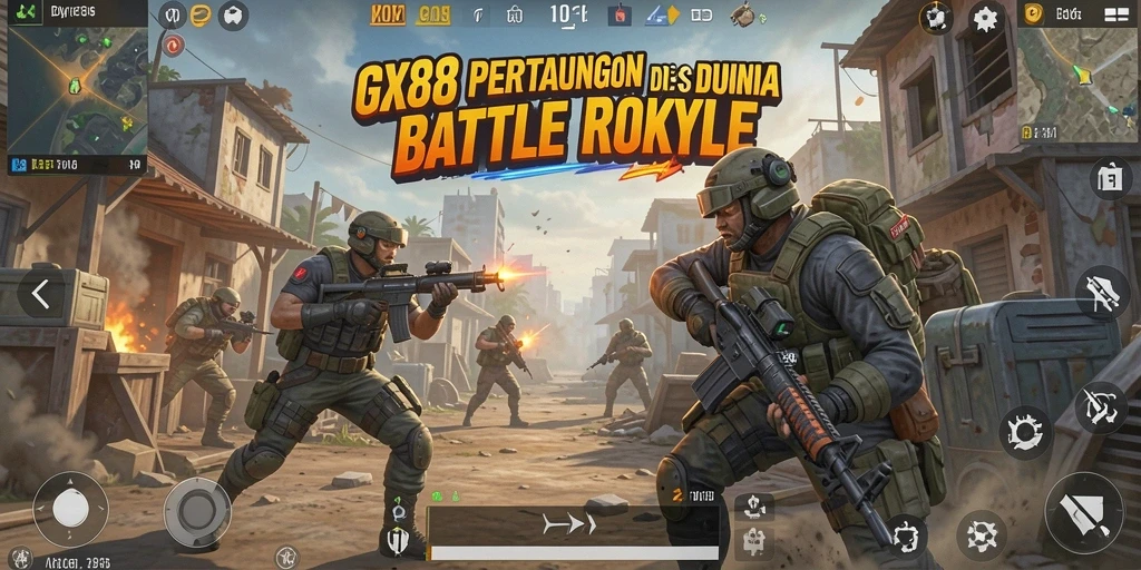 Gameplay epik dalam GX88 menampilkan pertarungan seru di medan tempur Battle Royale.