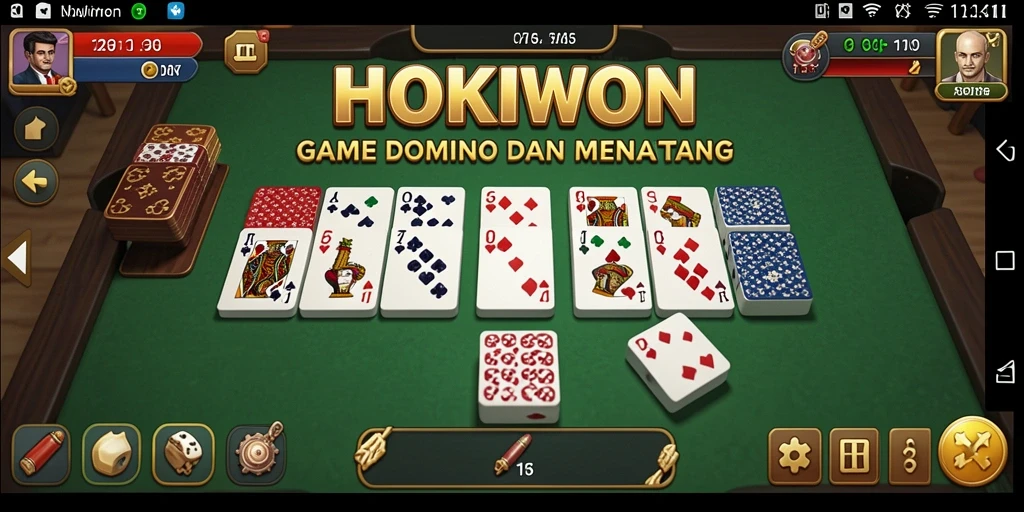 Tampilan permainan domino yang menarik dan interaktif di HOKIWON.