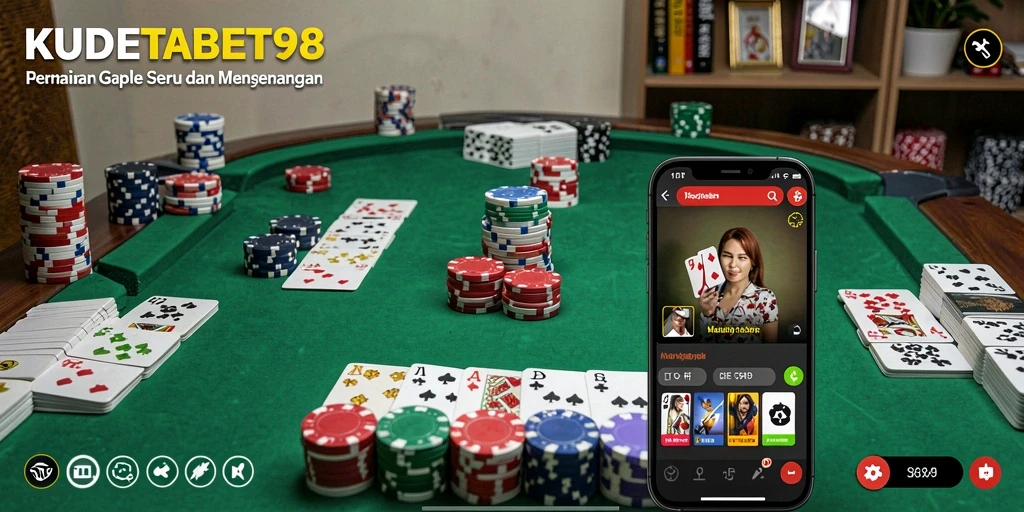 Screenshot gameplay Gaple yang seru dan interaktif di KUDETABET98.
