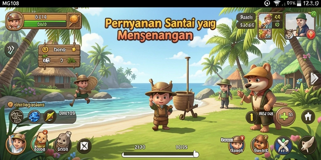 Tampilan gameplay yang ceria dan menghibur di MG108.
