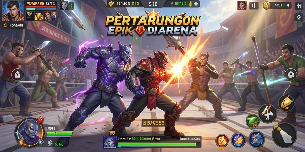 Tampilan gameplay seru dan dinamis di POMPA88.