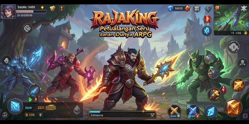 Tampilan seru dari gameplay ARPG RAJAKING dengan aksi pertarungan yang intens.