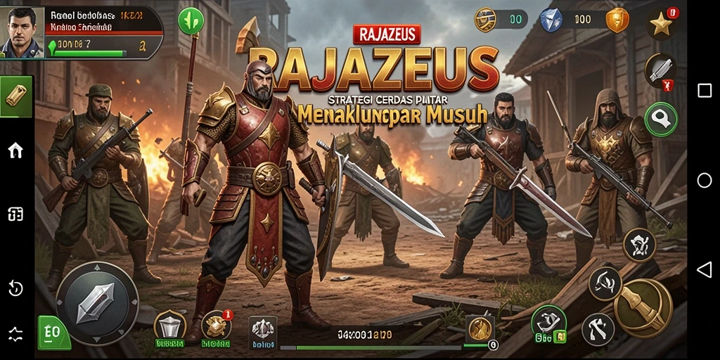 Tampilan gameplay menarik dan strategi mendebarkan dalam RAJAZEUS.