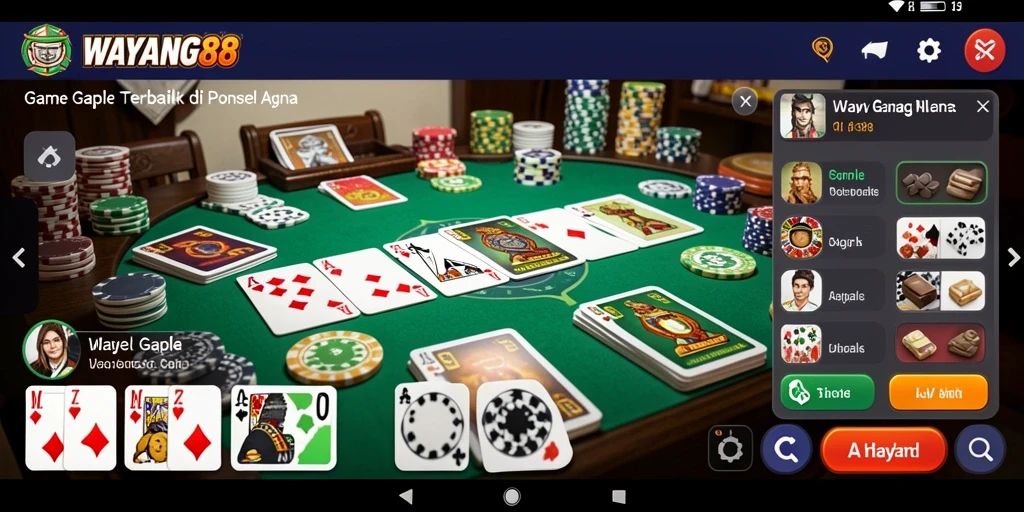 Screenshot <strong>WAYANG88</strong> menampilkan gameplay Gaple yang seru dan interaktif.