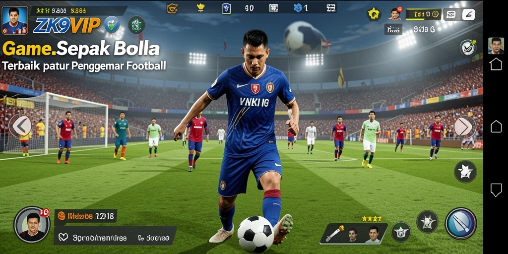 Tampilan gameplay menarik dari ZK9VIP di lapangan sepak bola.